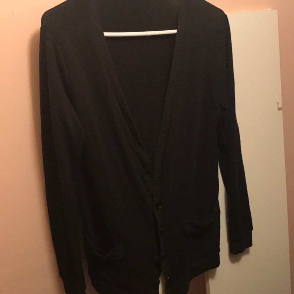 BDG Black Button Cardigan
